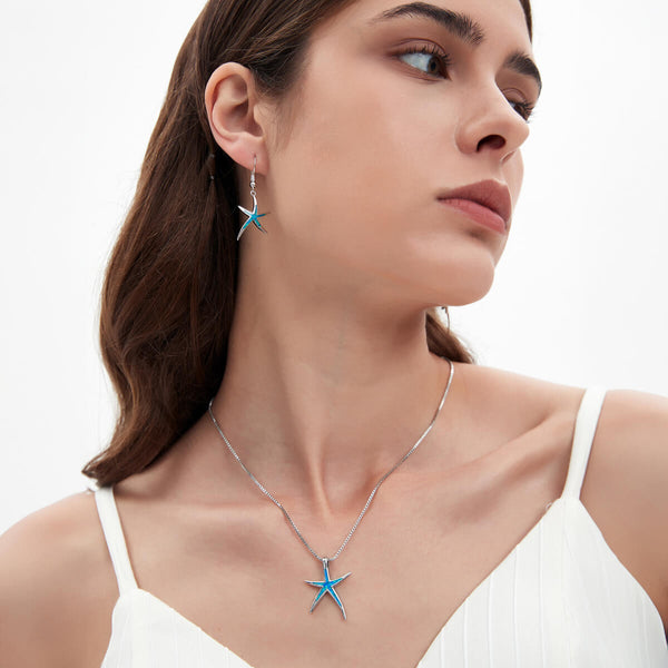 Starfish Blue Opal Necklace
