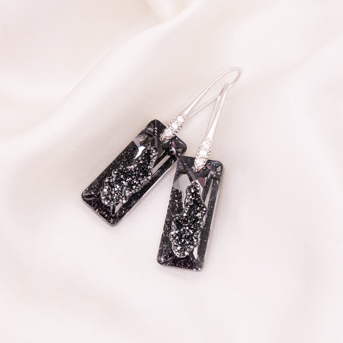 Black Crystalline Earrings