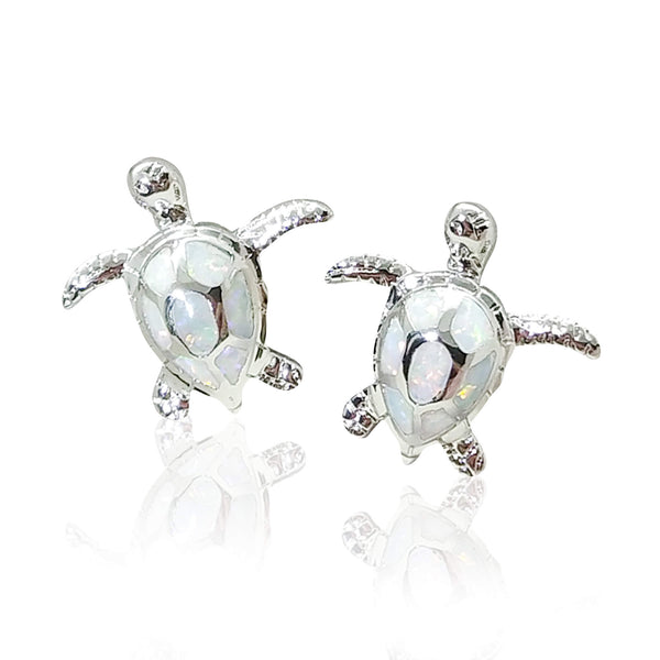 White Opal Sea Turtle Earrings | 24 Style