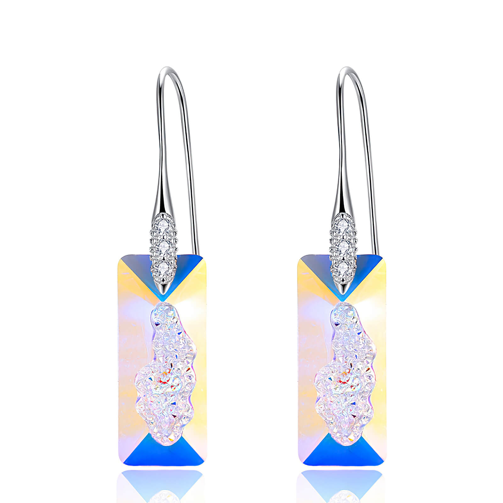 Aurora Borealis Crystalline Earrings