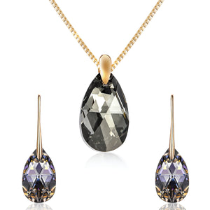 Black Aurora Crystal Jewelry Set