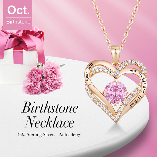 October Rose Gold Birthstone Necklace