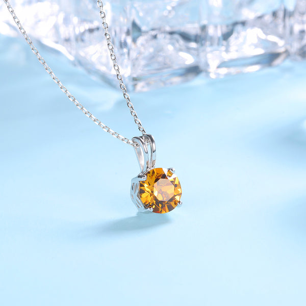November Birthstone Solitaire Necklace