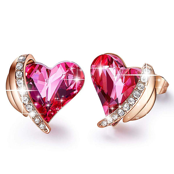 Pink Heart & Angel Wing Earrings - 24 Style