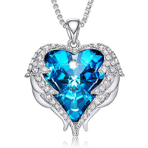 Blue Heart & Wing Necklace - 24 Style