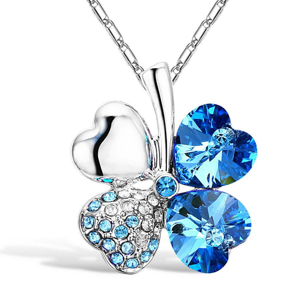 Blue Four Heart Clover Necklace - 24 Style