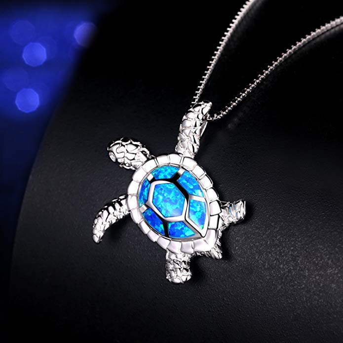 Blue Opal Sea Turtle Necklace - 24 Style