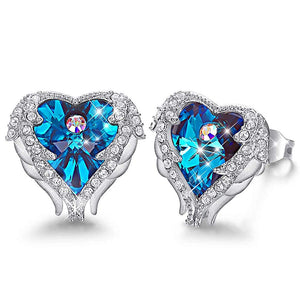 Blue Heart & Wings Earrings - 24 Style