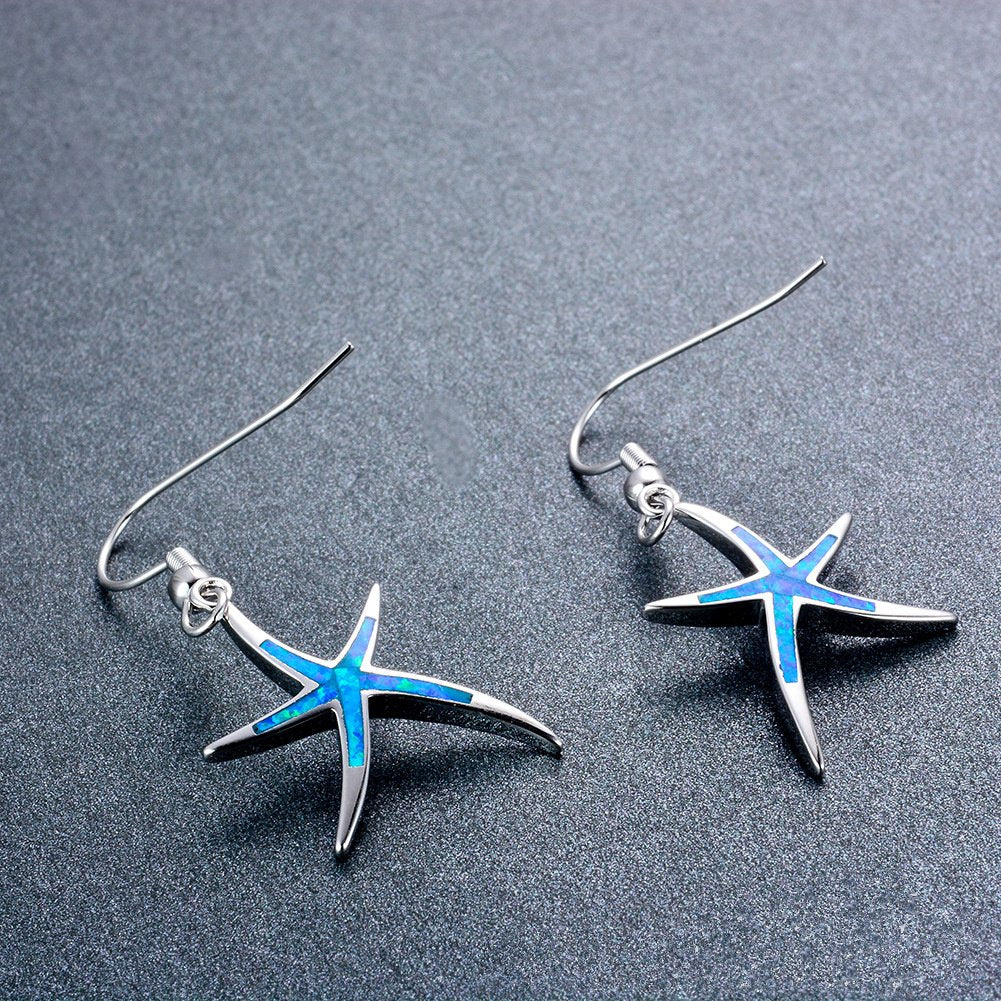 Starfish Blue Opal Earrings - 24 Style