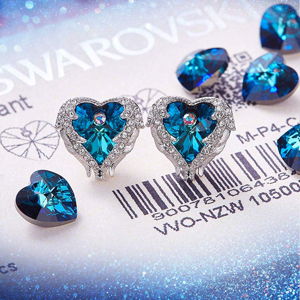 Blue Heart & Wings Earrings - 24 Style