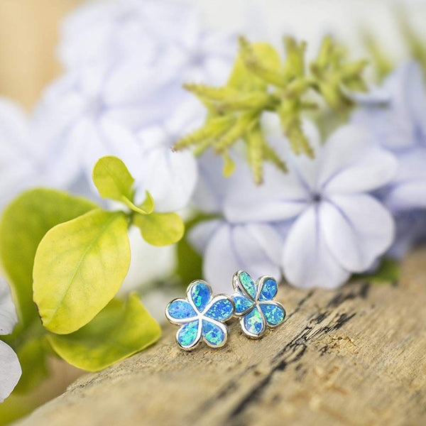 Blue Opal Flower Earrings - 24 Style