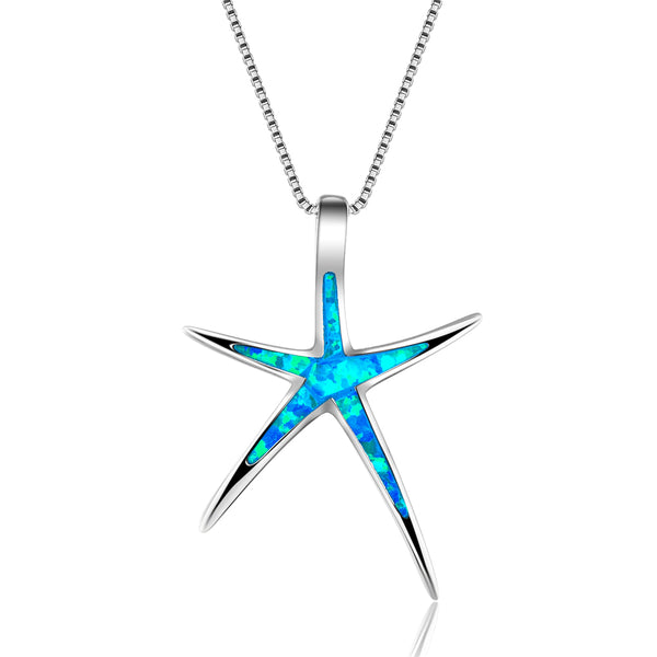 Starfish Blue Opal Necklace - 24 Style