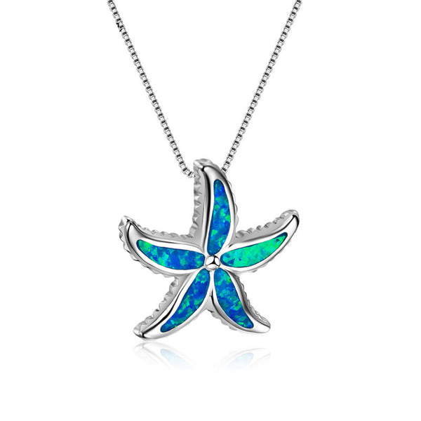 Blue Opal Starfish Necklace - 24 Style