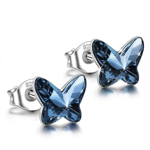 Crystal Butterfly Stud Earrings